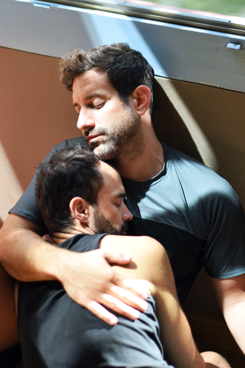An intimate embrace between partners